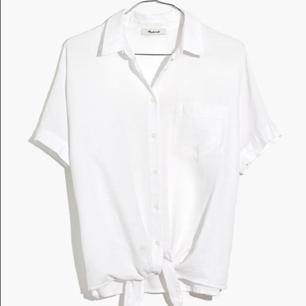 Short-Sleeve Tie-Front Shirt